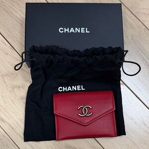 Authentic Chanel Classic Red Leather Wallet